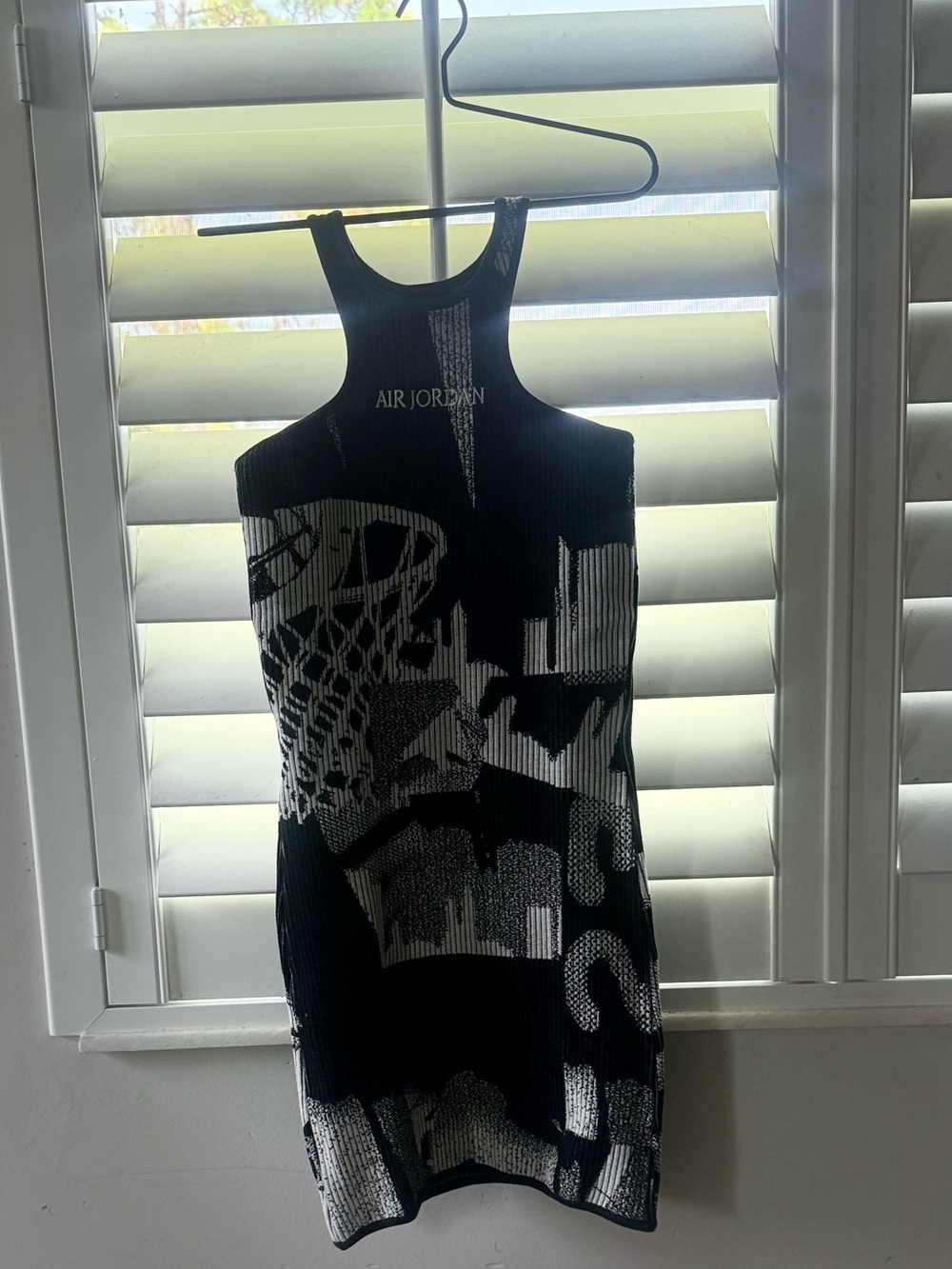 Jordan Black & White Graphic Racerback Knit Dress